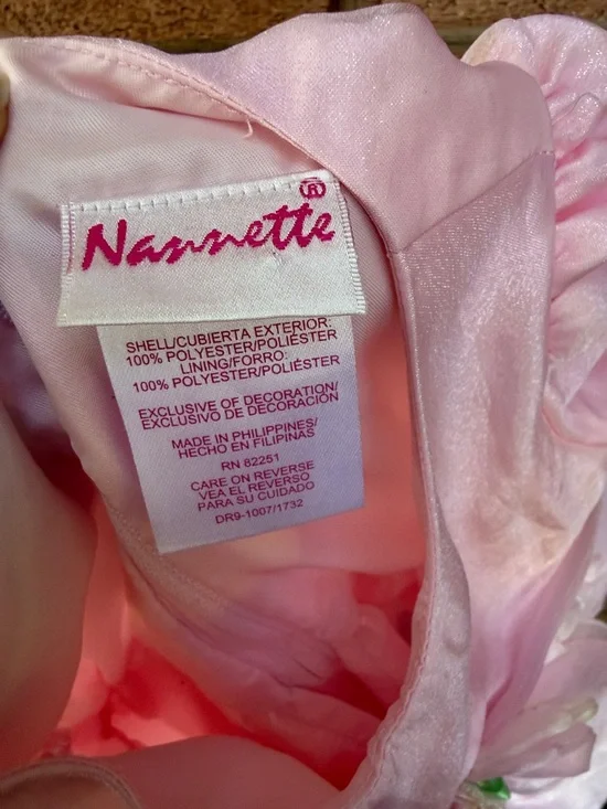 Nannette Light Pink Satin Flower Girl Dress Size 3T - Picture 4 of 5